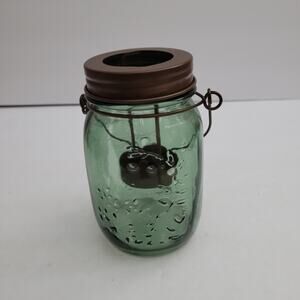 Green Rustic Mason Jar Candle Holder